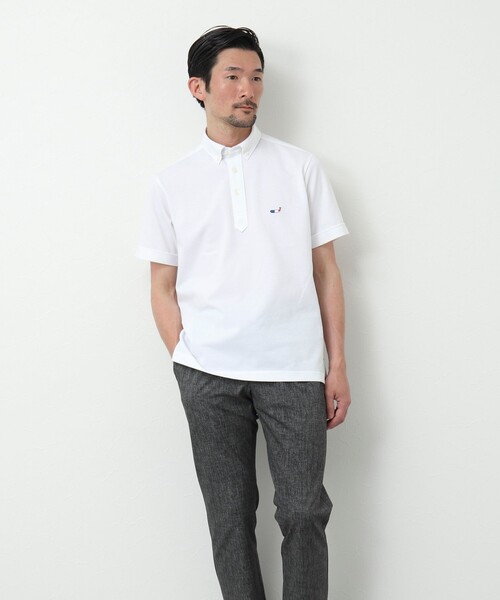 NOLLEY'S goodman(ノーリーズグッドマン)の「ドライマスター クジラワンポイントポロシャツ(ポロシャツ・メンズ・ホワイト/ネイビー/ブルー系その他/ブルー/ブラック系その他・S/M/L/XL)」の6枚目の写真