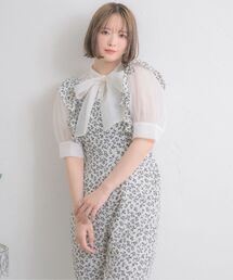 ems excite | Bリボン肩フリルサロペット(その他パンツ)