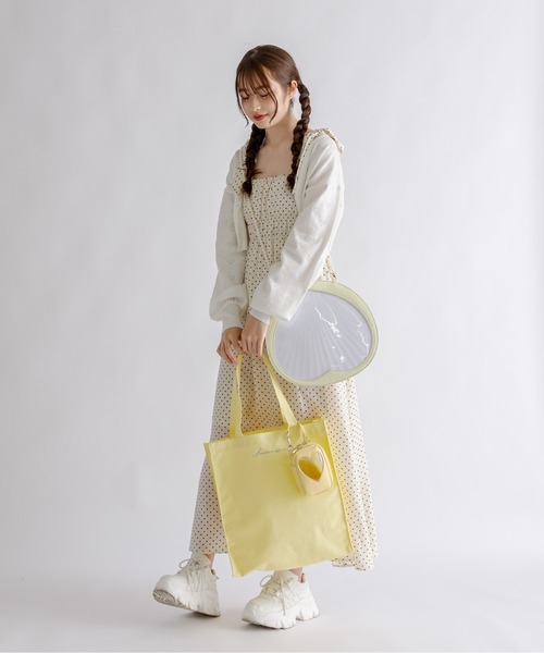 OLIVE des OLIVE（オリーブデオリーブ）の「Aimerianejoieハート透かしカーディガン　1031180190（カーディガン/ボレロ・レディース・オフホワイト/ライム/ピンク/ブラック/ラベンダー/サックスブルー・FREE）」の7枚目の写真