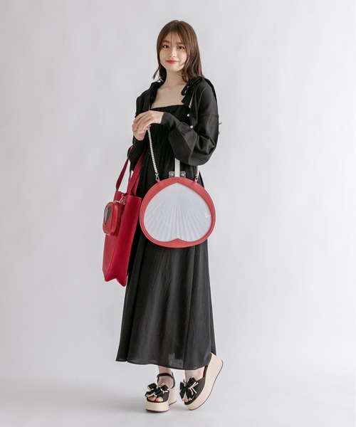 OLIVE des OLIVE（オリーブデオリーブ）の「Aimerianejoieハート透かしカーディガン　1031180190（カーディガン/ボレロ・レディース・オフホワイト/ライム/ピンク/ブラック/ラベンダー/サックスブルー・FREE）」の8枚目の写真