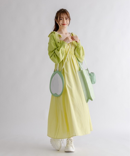 OLIVE des OLIVE（オリーブデオリーブ）の「Aimerianejoieハート透かしカーディガン　1031180190（カーディガン/ボレロ・レディース・オフホワイト/ライム/ピンク/ブラック/ラベンダー/サックスブルー・FREE）」の20枚目の写真