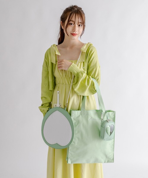 OLIVE des OLIVE（オリーブデオリーブ）の「Aimerianejoieハート透かしカーディガン　1031180190（カーディガン/ボレロ・レディース・オフホワイト/ライム/ピンク/ブラック/ラベンダー/サックスブルー・FREE）」の15枚目の写真