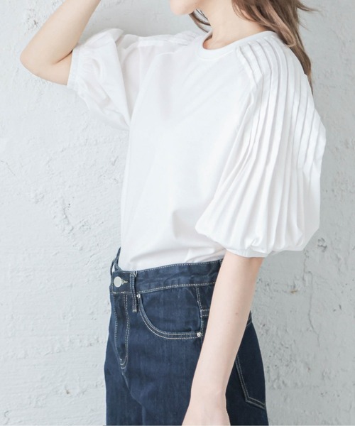 La-gemme（ラジェム）の「タックスリーブカットソー（Tシャツ/カットソー・レディース・ホワイト/ブラック/ブルーグリーン・フリー）」の15枚目の写真