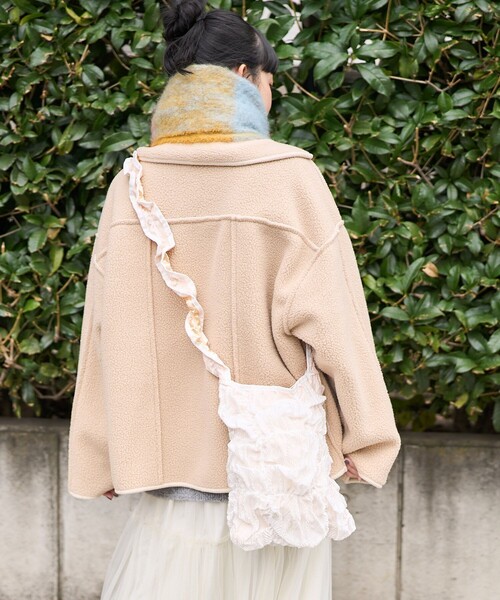 FREAK'S STORE(フリークスストア)の「Casselini × FREAK'S STORE/キャセリーニ 別注スクエアギャザーショルダー(ショルダーバッグ・レディース・ブラック/ナチュラル/ラベンダー・ONE SIZE)」の6枚目の写真
