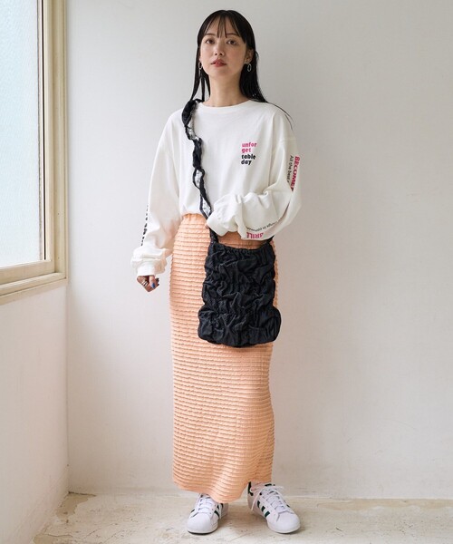 FREAK'S STORE(フリークスストア)の「Casselini × FREAK'S STORE/キャセリーニ 別注スクエアギャザーショルダー(ショルダーバッグ・レディース・ブラック/ナチュラル/ラベンダー・ONE SIZE)」の10枚目の写真