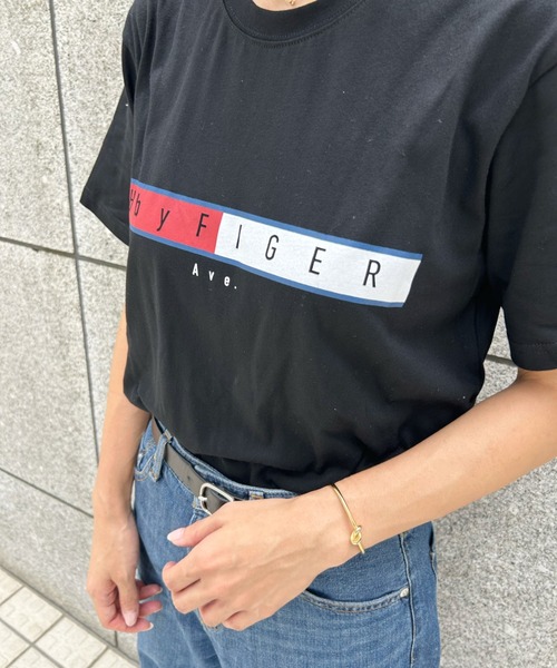 Niell(ニール)の「【H by FIGER/エイチ バイ フィガー】フロントロゴ 半袖 Tシャツ(Tシャツ/カットソー・レディース・ホワイト/ブラック・M/L/XL)」の20枚目の写真