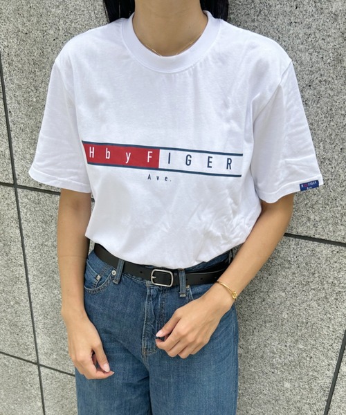 Niell(ニール)の「【H by FIGER/エイチ バイ フィガー】フロントロゴ 半袖 Tシャツ(Tシャツ/カットソー・レディース・ホワイト/ブラック・M/L/XL)」の10枚目の写真