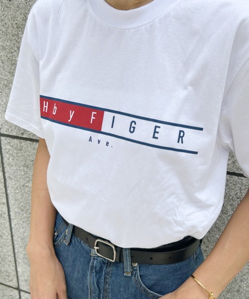Niell(ニール)の「【H by FIGER/エイチ バイ フィガー】フロントロゴ 半袖 Tシャツ(Tシャツ/カットソー・レディース・ホワイト/ブラック・M/L/XL)」の11枚目の写真