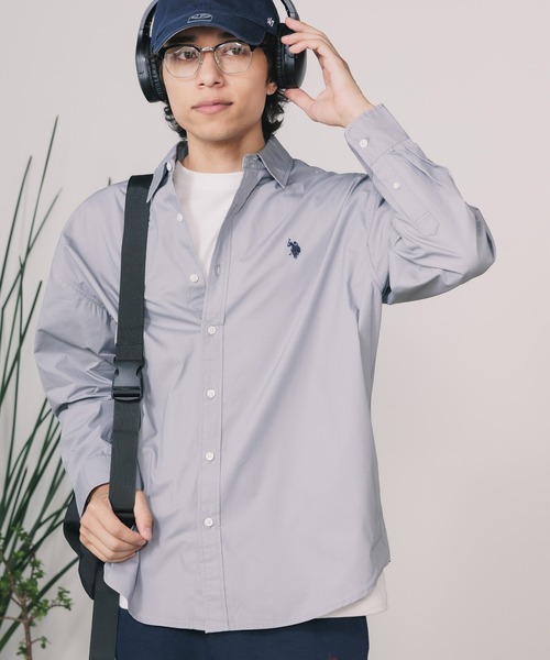 U.S. POLO ASSN.(ユーエスポロアッスン)の「U.S. POLO ASSN./ユーエスポロアッスン レギュラーカラーBIGシャツ(シャツ/ブラウス・メンズ・グレー/ネイビー/ブラック×ブルー/ブラック/ホワイト×ブラック/ホワイト・L/S/LL/M)」の15枚目の写真