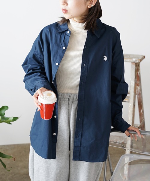 U.S. POLO ASSN.(ユーエスポロアッスン)の「U.S. POLO ASSN./ユーエスポロアッスン レギュラーカラーBIGシャツ(シャツ/ブラウス・メンズ・グレー/ネイビー/ブラック×ブルー/ブラック/ホワイト×ブラック/ホワイト・L/S/LL/M)」の20枚目の写真