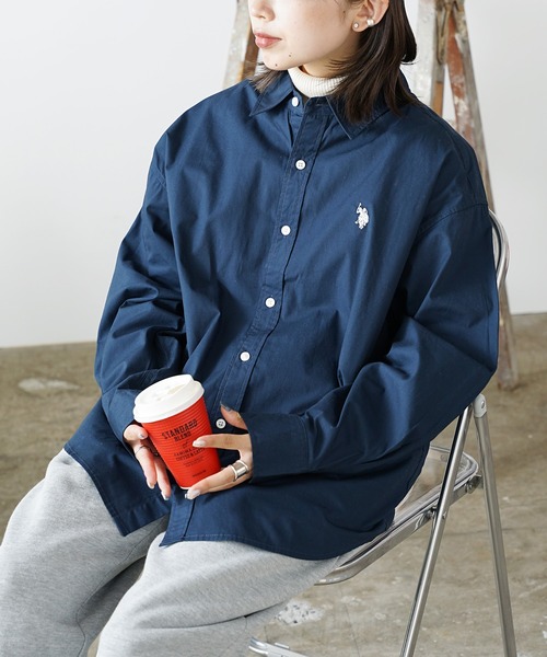 U.S. POLO ASSN.(ユーエスポロアッスン)の「U.S. POLO ASSN./ユーエスポロアッスン レギュラーカラーBIGシャツ(シャツ/ブラウス・メンズ・グレー/ネイビー/ブラック×ブルー/ブラック/ホワイト×ブラック/ホワイト・L/S/LL/M)」の19枚目の写真