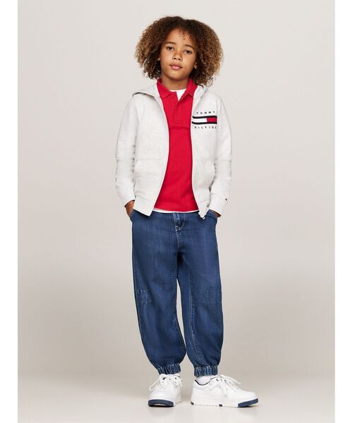 TOMMY HILFIGER(トミーヒルフィガー)の「BOYS リブインサートジップスルーパーカー(パーカー・キッズ・ネイビー/グレー・80cm/90cm/110cm/120cm/100cm)」の14枚目の写真