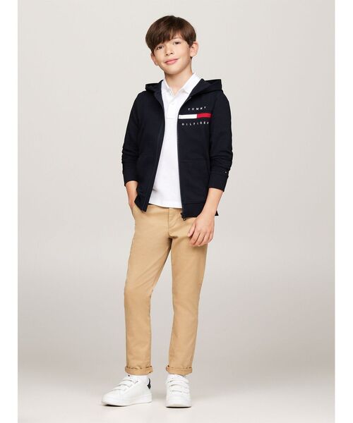 TOMMY HILFIGER(トミーヒルフィガー)の「BOYS リブインサートジップスルーパーカー(パーカー・キッズ・ネイビー/グレー・80cm/90cm/110cm/120cm/100cm)」の3枚目の写真