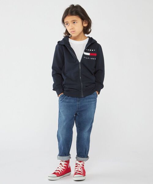 TOMMY HILFIGER(トミーヒルフィガー)の「BOYS リブインサートジップスルーパーカー(パーカー・キッズ・ネイビー/グレー・80cm/90cm/110cm/120cm/100cm)」の5枚目の写真