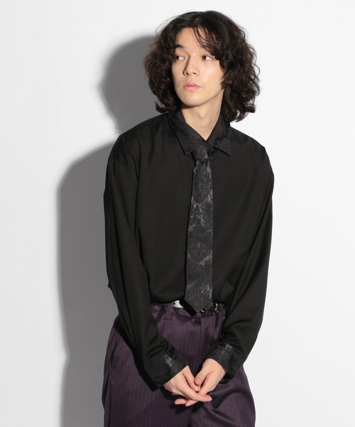 HARE（ハレ）の「ジャガードネクタイツキシャツ(HARE)（シャツ/ブラウス・メンズ・レッド/グレー/ブラック/ブラック系その他/グレー系その他/チャコールグレー・SMALL/MEDIUM）」の3枚目の写真