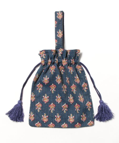 チャイハネ（チャイハネ）の「【チャイハネ】ブロサム巾着バッグ（ハンドバッグ・レディース・グレー/ブラック/ターコイズブルー/イエロー/ブルー・FREE）」の6枚目の写真