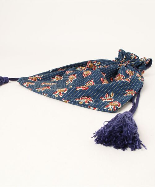 チャイハネ（チャイハネ）の「【チャイハネ】ブロサム巾着バッグ（ハンドバッグ・レディース・グレー/ブラック/ターコイズブルー/イエロー/ブルー・FREE）」の7枚目の写真