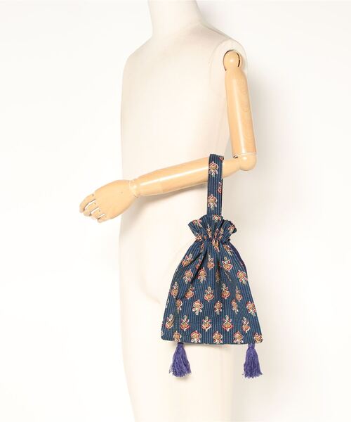 チャイハネ（チャイハネ）の「【チャイハネ】ブロサム巾着バッグ（ハンドバッグ・レディース・グレー/ブラック/ターコイズブルー/イエロー/ブルー・FREE）」の11枚目の写真