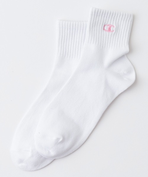 Champion(チャンピオン)の「【CHAMPION/チャンピオン】Wクォーターソックス 3P CWSCY203 靴下 3足組 ノンパイル ワンポイントロゴ刺繍(ソックス/靴下・レディース・ブラック/ベージュ/ホワイト/グレー/パープル/スミクロ/オフホワイト・SMALL)」の11枚目の写真