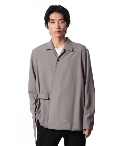 ATTACHMENT(アタッチメント)の「WO トロピカル ベルテッド ロングスリーブシャツ / WO TROPICAL BELTED L/S SHIRT(シャツ/ブラウス・メンズ・グレー系/ブラック・3/2/1)」の3枚目の写真