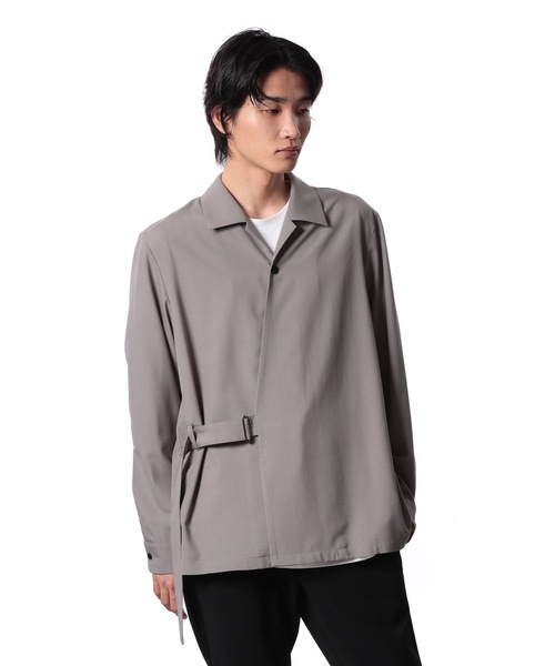 ATTACHMENT(アタッチメント)の「WO トロピカル ベルテッド ロングスリーブシャツ / WO TROPICAL BELTED L/S SHIRT(シャツ/ブラウス・メンズ・グレー系/ブラック・3/2/1)」の4枚目の写真