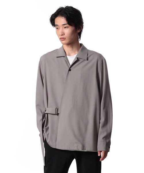 ATTACHMENT(アタッチメント)の「WO トロピカル ベルテッド ロングスリーブシャツ / WO TROPICAL BELTED L/S SHIRT(シャツ/ブラウス・メンズ・グレー系/ブラック・3/2/1)」の5枚目の写真