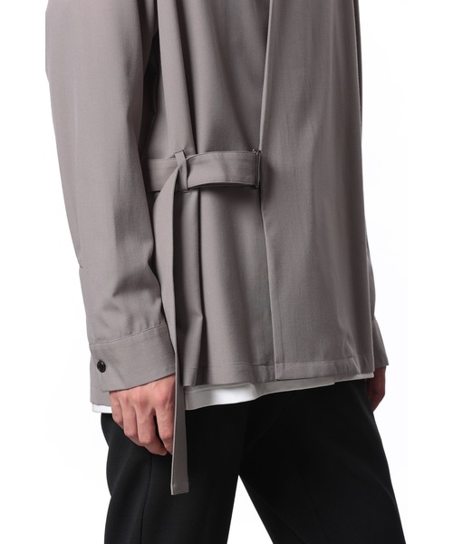 ATTACHMENT(アタッチメント)の「WO トロピカル ベルテッド ロングスリーブシャツ / WO TROPICAL BELTED L/S SHIRT(シャツ/ブラウス・メンズ・グレー系/ブラック・3/2/1)」の7枚目の写真