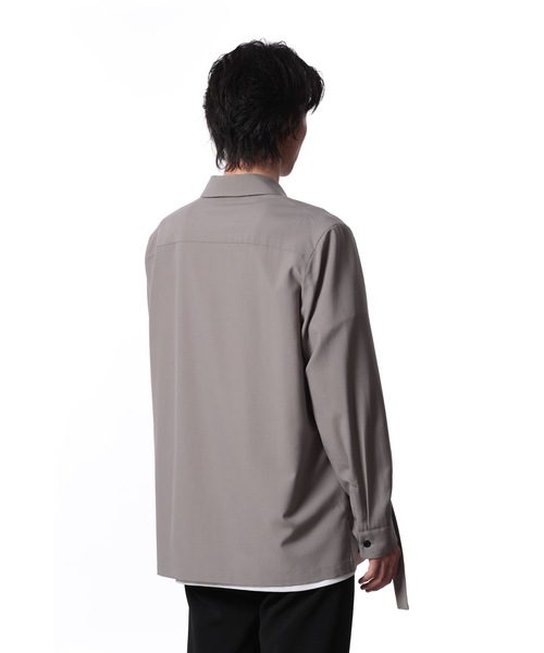 ATTACHMENT(アタッチメント)の「WO トロピカル ベルテッド ロングスリーブシャツ / WO TROPICAL BELTED L/S SHIRT(シャツ/ブラウス・メンズ・グレー系/ブラック・3/2/1)」の9枚目の写真