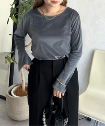 prose verse | ボートネック袖スリットベロアカットソー(Tシャツ/カットソー)