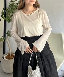 prose verse | ボートネック袖スリットベロアカットソー(Tシャツ/カットソー)