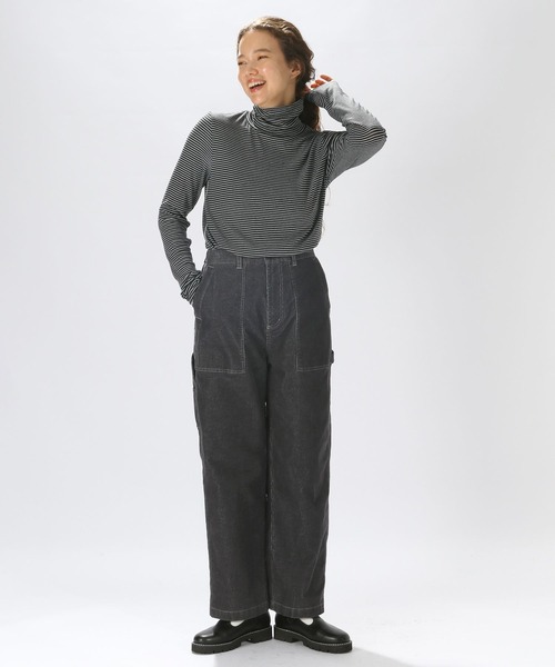 niko and...（ニコアンド）の「テンセル混タートルプルオーバー（Tシャツ/カットソー・レディース・レッド/ブラック/アイボリー・MEDIUM/LARGE）」の4枚目の写真