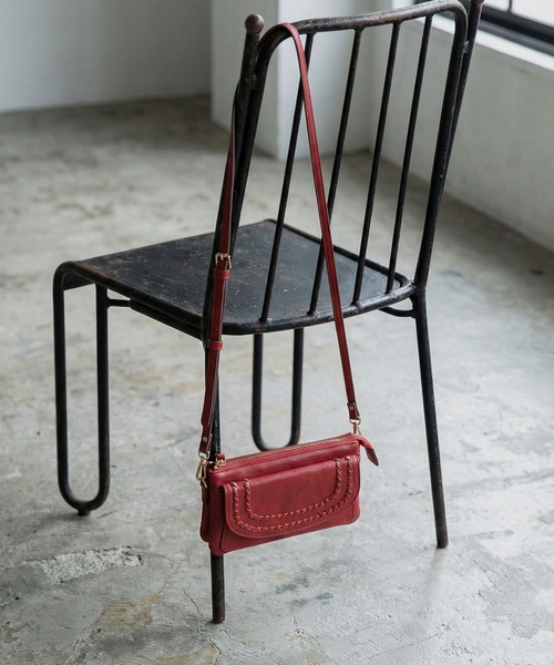 FUNALIVE（ファンアライブ）の「Pisoraro かがり　横型お財布ポシェット（ショルダーバッグ・レディース・ライトグレー/ブラック/ブラウン系その他/ダークグレー/ライトグリーン/レッド/ブルーグリーン・FREE）」の7枚目の写真