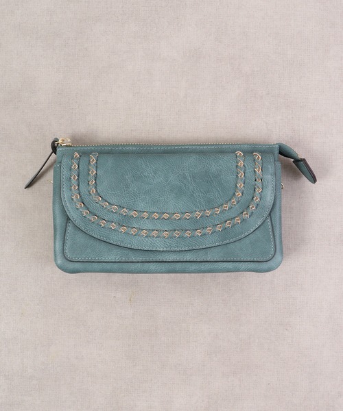 FUNALIVE（ファンアライブ）の「Pisoraro かがり　横型お財布ポシェット（ショルダーバッグ・レディース・ライトグレー/ブラック/ブラウン系その他/ダークグレー/ライトグリーン/レッド/ブルーグリーン・FREE）」の8枚目の写真