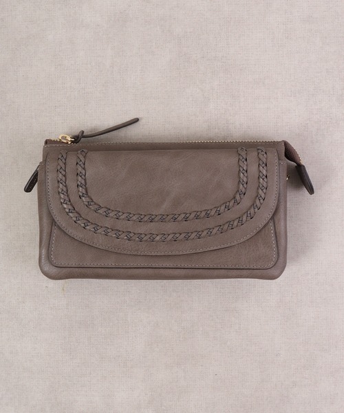 FUNALIVE（ファンアライブ）の「Pisoraro かがり　横型お財布ポシェット（ショルダーバッグ・レディース・ライトグレー/ブラック/ブラウン系その他/ダークグレー/ライトグリーン/レッド/ブルーグリーン・FREE）」の16枚目の写真