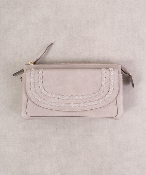 FUNALIVE（ファンアライブ）の「Pisoraro かがり　横型お財布ポシェット（ショルダーバッグ・レディース・ライトグレー/ブラック/ブラウン系その他/ダークグレー/ライトグリーン/レッド/ブルーグリーン・FREE）」の14枚目の写真