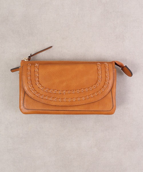 FUNALIVE（ファンアライブ）の「Pisoraro かがり　横型お財布ポシェット（ショルダーバッグ・レディース・ライトグレー/ブラック/ブラウン系その他/ダークグレー/ライトグリーン/レッド/ブルーグリーン・FREE）」の18枚目の写真