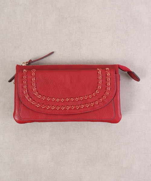 FUNALIVE（ファンアライブ）の「Pisoraro かがり　横型お財布ポシェット（ショルダーバッグ・レディース・ライトグレー/ブラック/ブラウン系その他/ダークグレー/ライトグリーン/レッド/ブルーグリーン・FREE）」の10枚目の写真