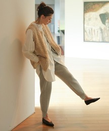 AIR COTTON ジャガードリブ切替パンツ