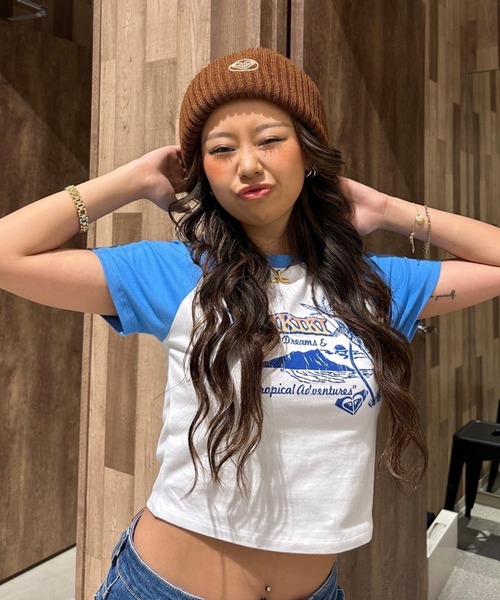 ROXY(ロキシー)の「HONOLUA BAY/ロキシーオーバル型ブランドロゴ折り返しビーニー・ニットカフキャップ(ニットキャップ/ビーニー・レディース・ブラウン/ミント/オレンジ/ホワイト/ブラック・FREE)」の11枚目の写真