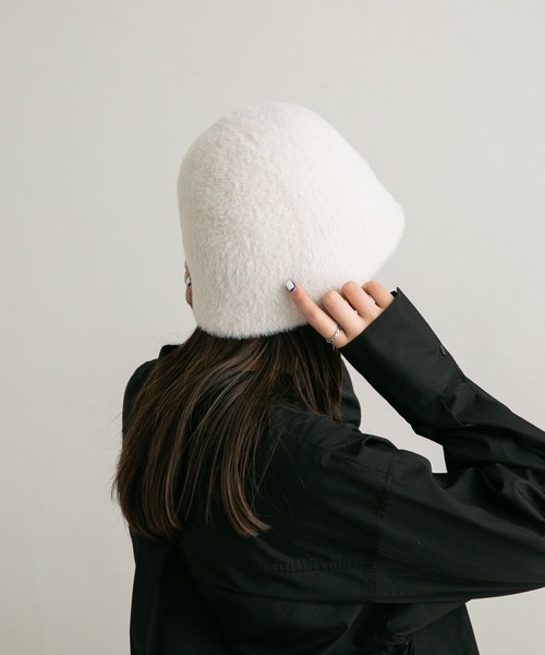 KBF（ケイビーエフ）の「ファーサーモベルHAT（ハット・レディース・ミント/アイボリー/ブラック・ONE）」の6枚目の写真