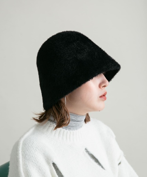 KBF（ケイビーエフ）の「ファーサーモベルHAT（ハット・レディース・ミント/アイボリー/ブラック・ONE）」の9枚目の写真