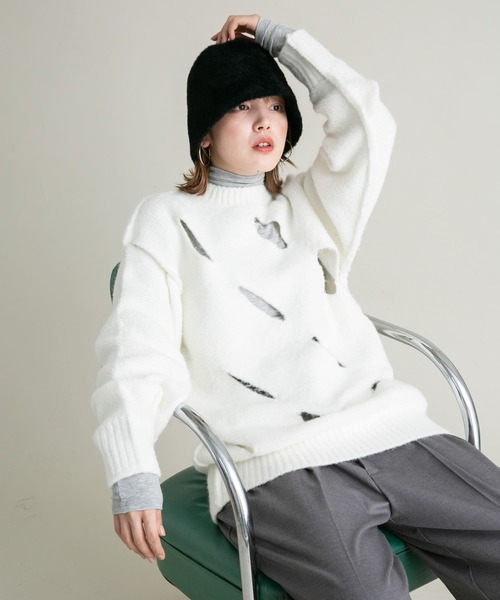 KBF（ケイビーエフ）の「ファーサーモベルHAT（ハット・レディース・ミント/アイボリー/ブラック・ONE）」の11枚目の写真