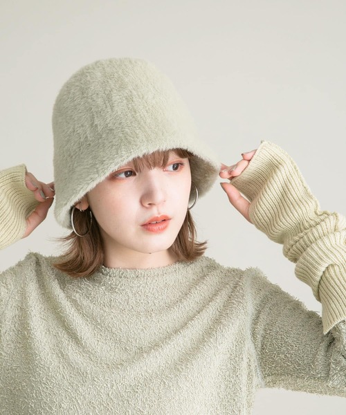 KBF（ケイビーエフ）の「ファーサーモベルHAT（ハット・レディース・ミント/アイボリー/ブラック・ONE）」の12枚目の写真