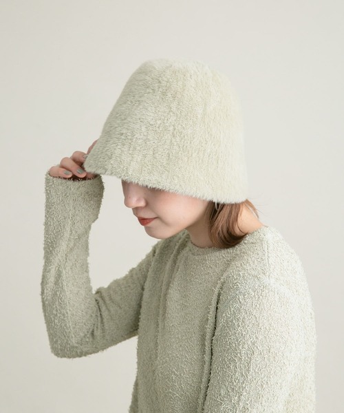 KBF（ケイビーエフ）の「ファーサーモベルHAT（ハット・レディース・ミント/アイボリー/ブラック・ONE）」の13枚目の写真