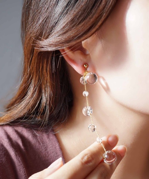 CERCA（チェルカ）の「jolie minette/クリア 水滴 イヤリング（イヤリング・レディース・シルバー/ゴールド・FREE）」の3枚目の写真
