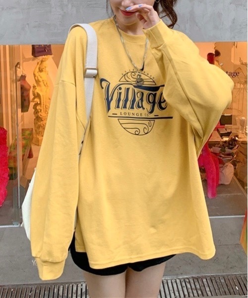 Burner（バーナー）の「【BURNER Recommend Select】オーバーサイズ 　 カレッジロゴ 　 スウェット　oku-tops-652811127079-21（スウェット・レディース・イエロー/グレー/ホワイト・XL/L）」の7枚目の写真