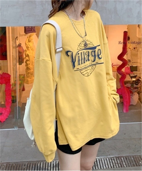 Burner（バーナー）の「【BURNER Recommend Select】オーバーサイズ 　 カレッジロゴ 　 スウェット　oku-tops-652811127079-21（スウェット・レディース・イエロー/グレー/ホワイト・XL/L）」の5枚目の写真