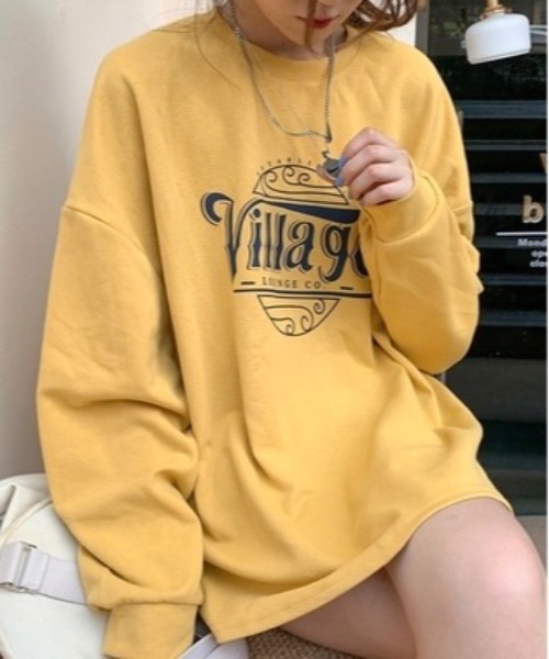 Burner（バーナー）の「【BURNER Recommend Select】オーバーサイズ 　 カレッジロゴ 　 スウェット　oku-tops-652811127079-21（スウェット・レディース・イエロー/グレー/ホワイト・XL/L）」の9枚目の写真