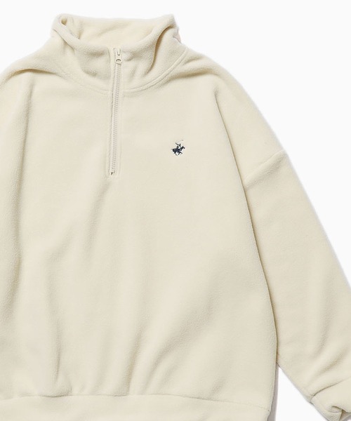 BEVERLY HILLS POLO CLUB(ビバリーヒルズポロクラブ)の「BEVERLY HILLS POLO CLUB/ビバリーヒルズポロクラブ ハーフZIP フリース(スウェット・メンズ・ネイビー/アイボリー/ブラック/ベージュ・L/M)」の1枚目の写真