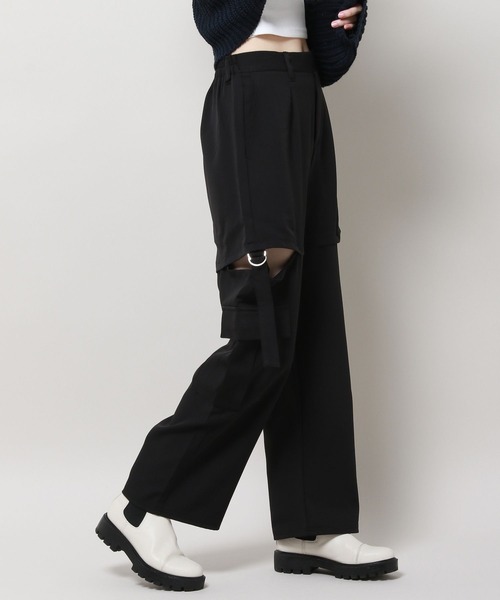 3.3 Field Trip （3.3フィールドトリップ）の「3.3 Field Trip／サイドシボリパンツ　2981257（その他パンツ・レディース・ブラック/カーキ・FREE）」の6枚目の写真